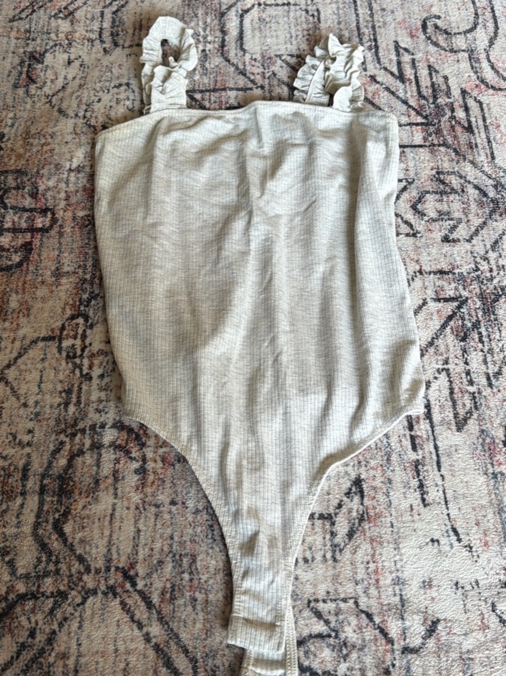 Saints 21 Ribbed Ruffle Strap Bodysuit S